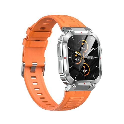 Rainbuvvy C58 2.02 Pouces Amoled Hd Plein Ecran Tactile Appel Bluetooth Musique Frequence Cardiaque Oxygene Du Sang 400mah Sports De Plein Air Plusieurs Modes Montre Intelligente Orange