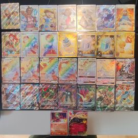 Lot 30 Cartes Pokémon Ultra Rare ( V/Vmax/Gx/Gold/Rainbow/Célébration)