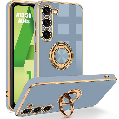 Coque Pour Samsung Galaxy A13 5g Et Galaxy A04s, Bleu, Coque Antichoc Silicone Liquide Avec Anneau Bague Rotatif (Pas Pour A13 4g) - Booling