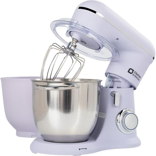 Robot Pâtissier, 4.5L+5L 2Bols Robots De Cuisine, 10 Vitesses Batteur Electrique Cuisine, 1300W Pétrin Professionnel Avec Fouet, Batteur, Crochet (Lilac)
