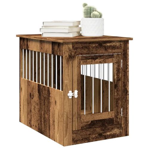 Vidaxl Meuble De Cage Chiens Vieux Bois 55x80x68 Cm Bois D'ingénierie