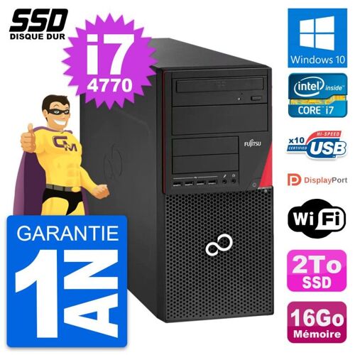 PC Tour Fujitsu Esprimo P920 Intel Core i7-4770 RAM 16Go SSD 2To Windows 10 Wifi