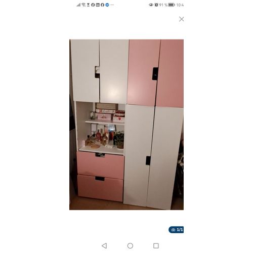 Placard Ikea Enfant Blanc Et Rose.