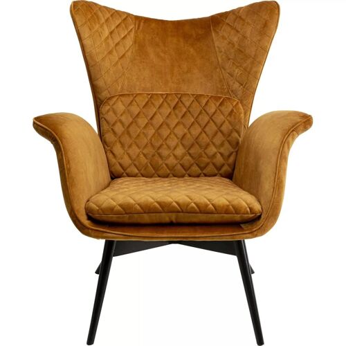 Fauteuil Tudor velours ocre Kare Design
