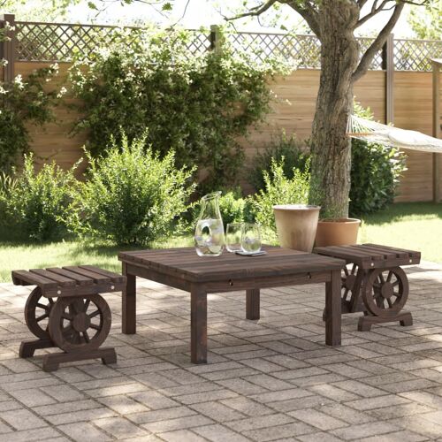 Vidaxl Repose-Pieds De Jardin Lot De 2 Bois De Sapin Massif