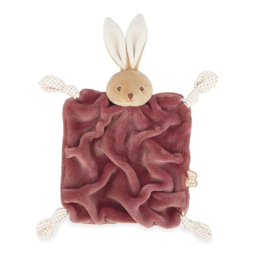 Doudou Plat Plume Lapin Bordeaux 24 Cm - Kaloo
