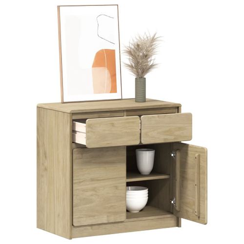 Vidaxl Buffet Sauda Chêne 80x43x75,5 Cm Bois Massif De Pin