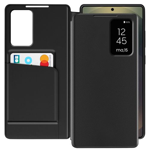 Étui Fenêtre Pour Samsung Galaxy S25 Ultra Avec Clapet Porte-Carte Noir