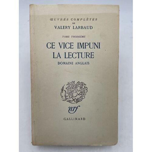 Ce Vice Impuni La Lecture. Domaine Anglais