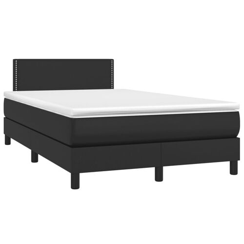 vidaXL Sommier à lattes de lit matelas LED noir 120x190 cm similicuir