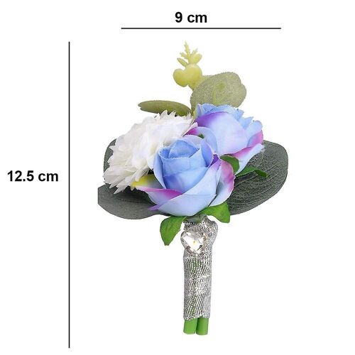 Élégant ensemble boutonnière et corsage de roses artificielles ¿ Fleurs en soie pour mariages, bals et événements spéciaux