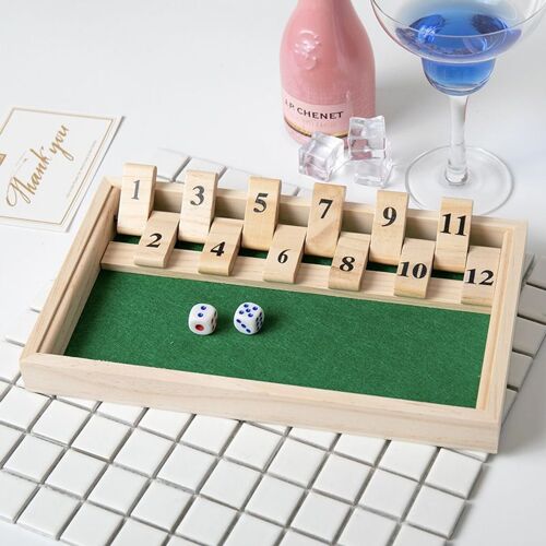 Relaxdays Shut The Box 9s, 2 Dés Et Plateau De Dés En Bois, Pour Au Moins 2 Joueurs, Classe Goodnice