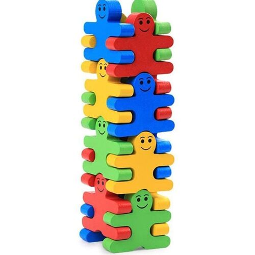 Blocs De Construction En Bois, 16 Pièces, Blocs D'équilibre Éducatifs De Dessin Animé Pour Enfants, Bricolage S Goodnice