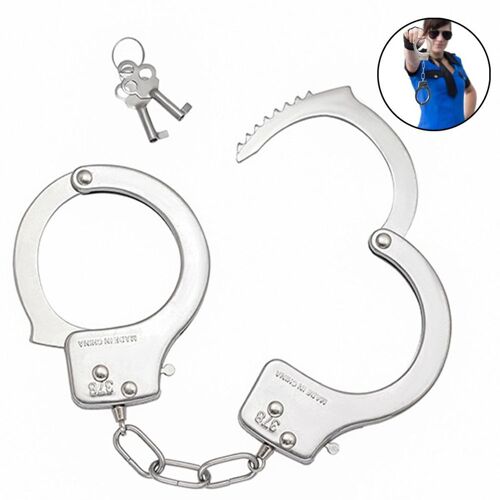 1x Menottes En Métal Jouet Pour Halloween Carnaval Thème Fête Police Goodnice