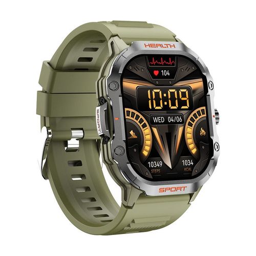 Rainbuvvy Hk24 Smartwatch 2,01 Pouces Amoled Ecran Bluetooth Appel Sante Surveillance De La Frequence Cardiaque Surveillance Du Sommeil Nfc Sport Watch Vert