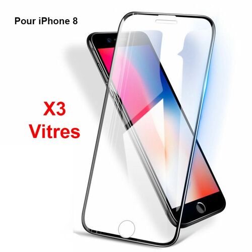 Vitre De Protection Intégrale En Verre Trempé Pour Iphone 8 - Lot De 3