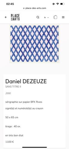 Sérigraphie Numérotée Signée Au Crayon De Daniel Dezeuze