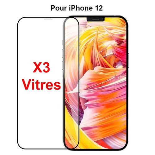 Vitre De Protection Intégrale En Verre Trempé Pour Iphone 12 - Lot De 3