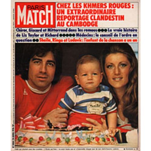 Paris Match N° 1404 - Sheila, Ringo Et Leur Fils Ludovic (Couv’), Marielle Goitschel, Greta Garbo, Liz Taylor & Richard Burton, Ford Contre Reagan, Auschwitz - 24 Avril 1976