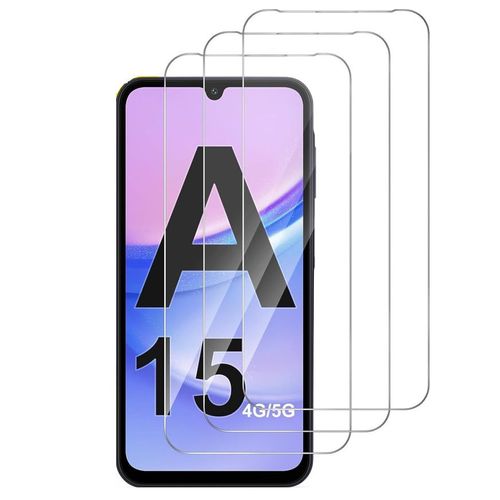 Hqselection® Lot De 3 Verre Trempé Pour Samsung Galaxy A15 5g/4g .Film De Protection D'écran Transparent - Anti Rayures - Ultra Résistant Dureté 9h