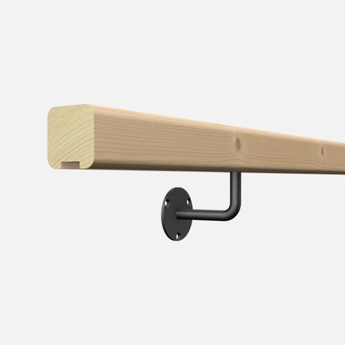 Claro - Kit main courante murale en bois + supports de fixation