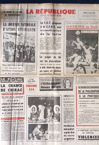 La République Du Centre 15 Avril 1976