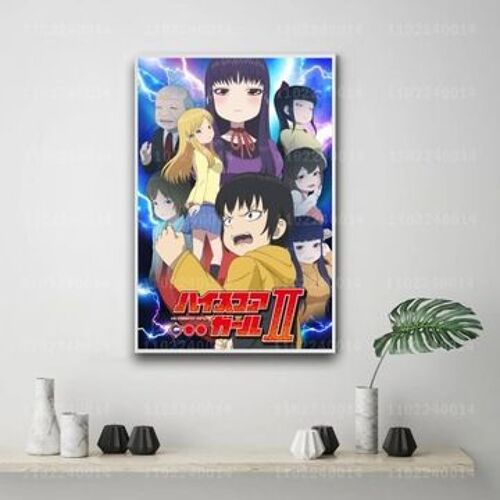 Affiche sur toile Hello score fille de dessin anim¿¿,mpression murale Poster pour salon chambre ¿¿ coucher d¿¿cor sans cadre(30*40cm)