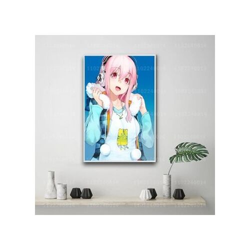 Affiche en toile d¿¿corative de dessin anim¿¿ Super Sonico,mpression murale Poster pour salon chambre ¿¿ coucher d¿¿cor sans cadre(30*40cm)
