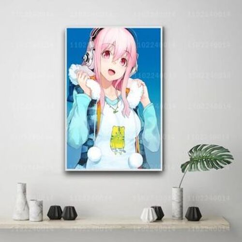 Affiche en toile d¿¿corative de dessin anim¿¿ Super Sonico,mpression murale Poster pour salon chambre ¿¿ coucher d¿¿cor sans cadre(30*40cm)