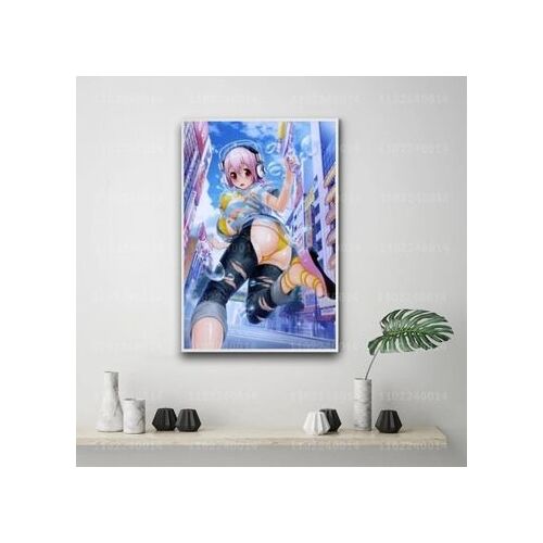Affiche en toile d¿¿corative de dessin anim¿¿ Super Sonico,mpression murale Poster pour salon chambre ¿¿ coucher d¿¿cor sans cadre(30*40cm)