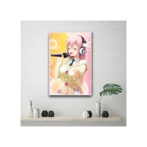 Affiche en toile d¿¿corative de dessin anim¿¿ Super Sonico,mpression murale Poster pour salon chambre ¿¿ coucher d¿¿cor sans cadre(30*40cm)