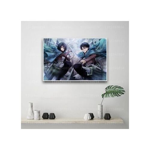 Affiche de dessin anim¿¿ Mikasa Ackerman sur toile,mpression murale Poster pour salon chambre ¿¿ coucher d¿¿cor sans cadre(30*40cm)
