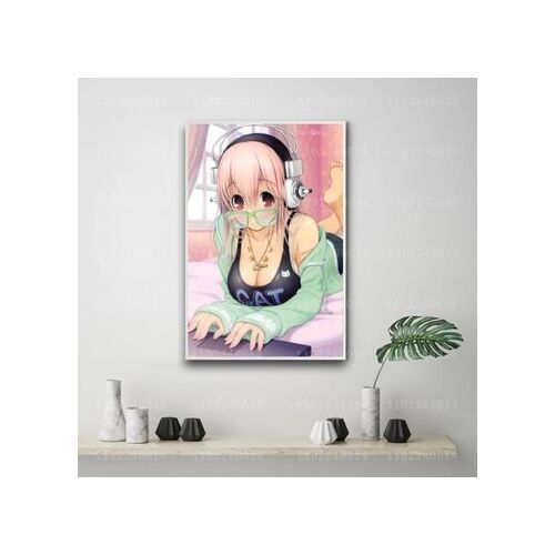 Affiche en toile d¿¿corative de dessin anim¿¿ Super Sonico,mpression murale Poster pour salon chambre ¿¿ coucher d¿¿cor sans cadre(30*40cm)