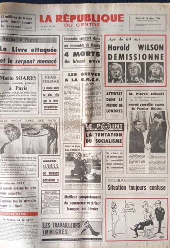 La République Du Centre 17 Mars 1976