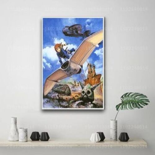 Affiche dessin anim¿¿ Nausicaa sur toile pla d¿¿coratif,mpression murale Poster pour salon chambre ¿¿ coucher d¿¿cor sans cadre(30*40cm)