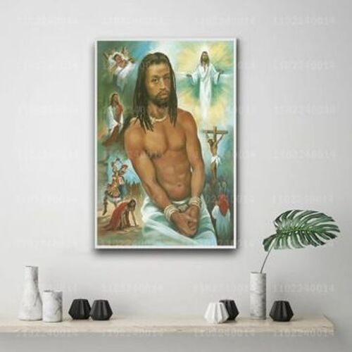 Affiche en toile Black Jesus film ¿¿mission de t¿¿l¿¿vision,mpression murale Poster pour salon chambre ¿¿ coucher d¿¿cor sans cadre(30*40cm)