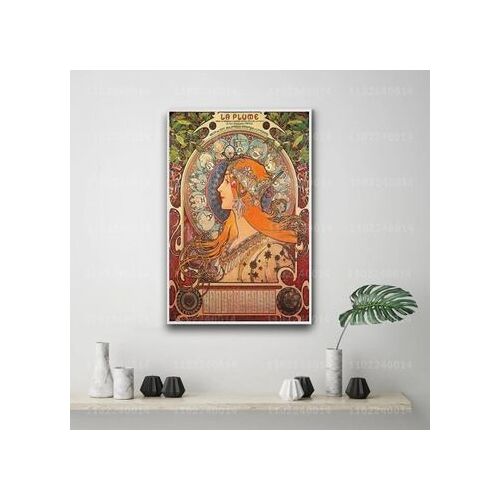 Affiche en toile Affiche Mucha affiches d¿¿coratives,mpression murale Poster pour salon chambre ¿¿ coucher d¿¿cor sans cadre(30*40cm)
