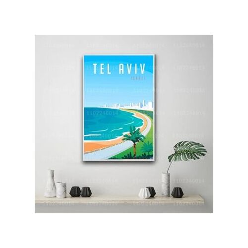 Poster en toile Tel Aviv Poster d¿¿coratif,mpression murale Poster pour salon chambre ¿¿ coucher d¿¿cor sans cadre(30*40cm)