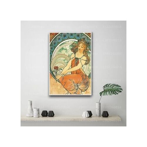 Affiche en toile Affiche Mucha affiches d¿¿coratives,mpression murale Poster pour salon chambre ¿¿ coucher d¿¿cor sans cadre(30*40cm)