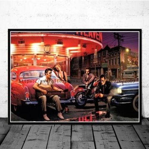 Affiche Elvis Presley sur toile - 0 plus grands succ¿¿s,mpression murale Poster pour salon chambre ¿¿ coucher d¿¿cor sans cadre(30*40cm)