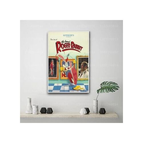 Affiche sur toile Qui a encadr¿¿ le film Roger Rabbit,mpression murale Poster pour salon chambre ¿¿ coucher d¿¿cor sans cadre(30*40cm)