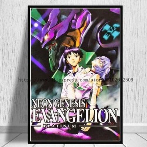 Affiche en toile Neon Genesis Asuka Mari Anime pl,mpression murale Poster pour salon chambre ¿¿ coucher d¿¿cor sans cadre(30*40cm)