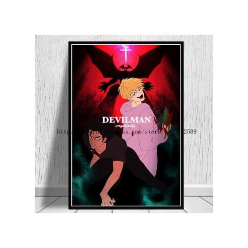 Devilman Crybaby Japon Manga Une affiche sur toile,mpression murale Poster pour salon chambre ¿¿ coucher d¿¿cor sans cadre(30*40cm)