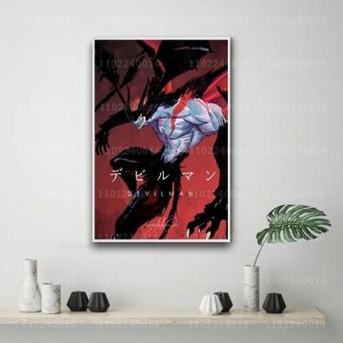 Devilman Crybaby Toile Affiche Japon Affiche,mpression murale Poster pour salon chambre ¿¿ coucher d¿¿cor sans cadre(30*40cm)
