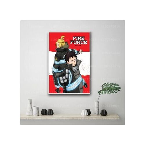 Affiche en toile Fire force cartoon d¿¿coratif p,mpression murale Poster pour salon chambre ¿¿ coucher d¿¿cor sans cadre(30*40cm)