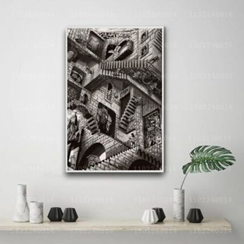 Affiche toile Mc Escher peintre d¿¿coratif pl,mpression murale Poster pour salon chambre ¿¿ coucher d¿¿cor sans cadre(30*40cm)