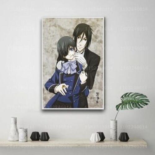 Affiche en toile du film Kuroshitsuji, s¿¿rie TV,mpression murale Poster pour salon chambre ¿¿ coucher d¿¿cor sans cadre(30*40cm)
