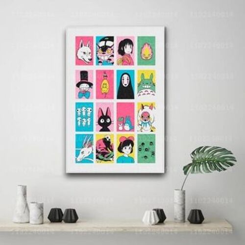 Affiche en toile Affiche d¿¿corative Studio Ghibli,mpression murale Poster pour salon chambre ¿¿ coucher d¿¿cor sans cadre(30*40cm)