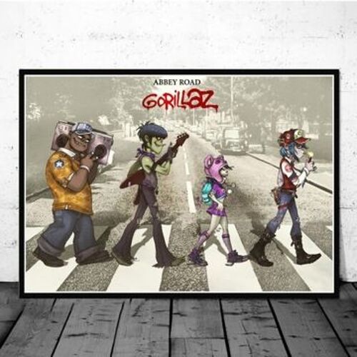 Affiche sur toile Gorillaz - Peintures de haute qualit¿¿,mpression murale Poster pour salon chambre ¿¿ coucher d¿¿cor sans cadre(30*40cm)