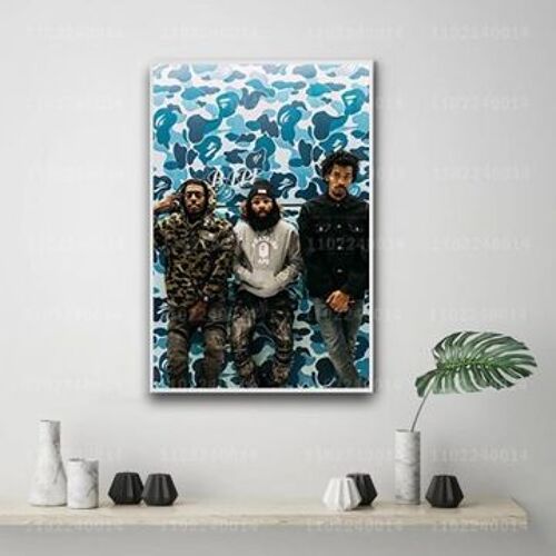 Affiche en toile Flatbush zombies hip pop groupe d,mpression murale Poster pour salon chambre ¿¿ coucher d¿¿cor sans cadre(30*40cm)